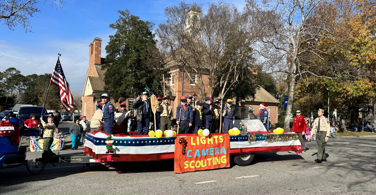 Cub Scout Pack 164 of Edenton during the 2022 Christmas Parade