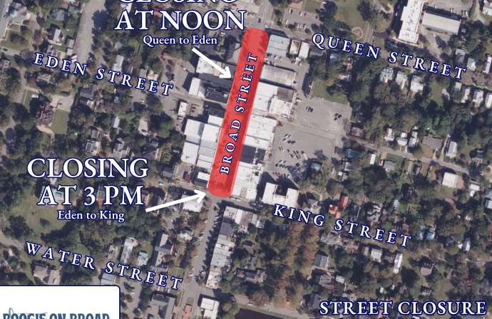 A map of a South Broad Street closure on April 26, 2024 