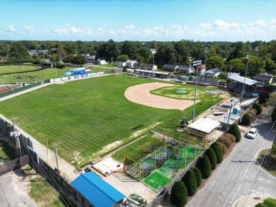 Photo of Historic Hicks Field by drone, photo by Tom Brennan