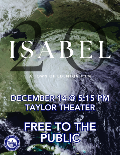 Film Poster for "Isabel 20," a Town of Edenton documentary