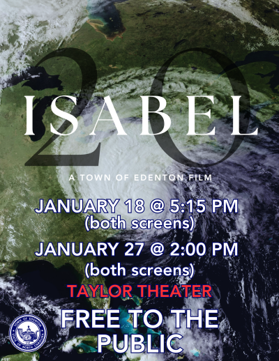 A poster for Isabel 20, updated for showings on January 18 and January 27