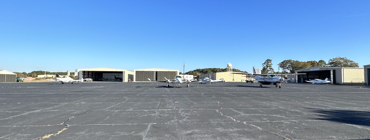 Northeastern Regional Airport tarmac with planes parked