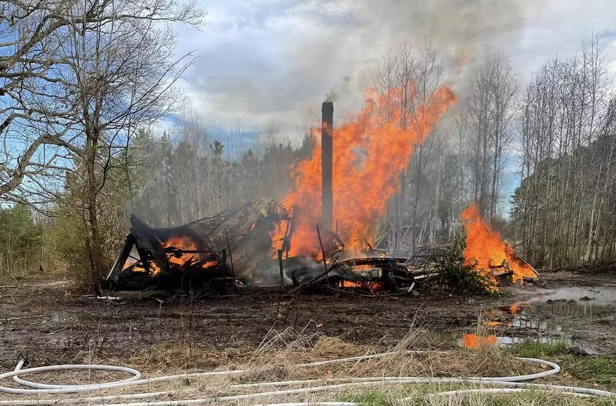 An image of a house fire from EFD