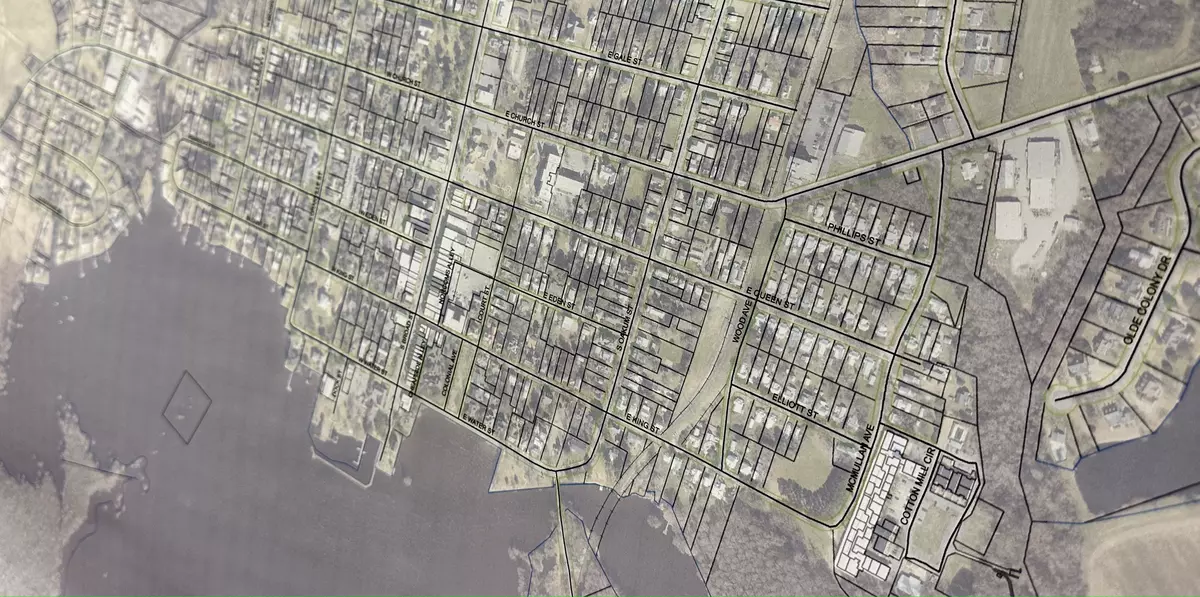 Photo of Edenton property map in the Planning Office